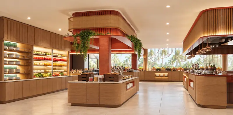 Buffet counters at Solara restaurant